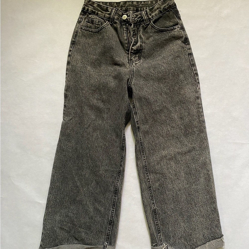 Black denim baggy jeans